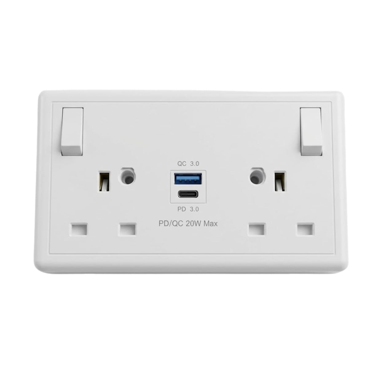 SHPELEC 1 Gang to 2 Gang Converter Switched Socket with USB