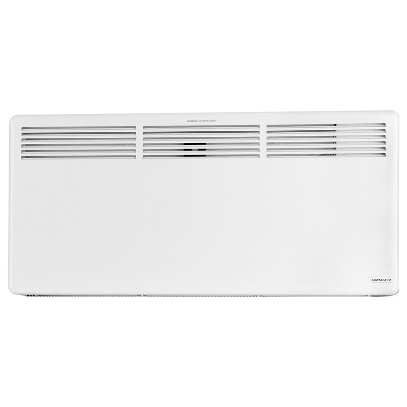 Airmaster 2kW Slim Panel Heater with Timer – Wall Mounted Electric Panel Heater, Aluminium White