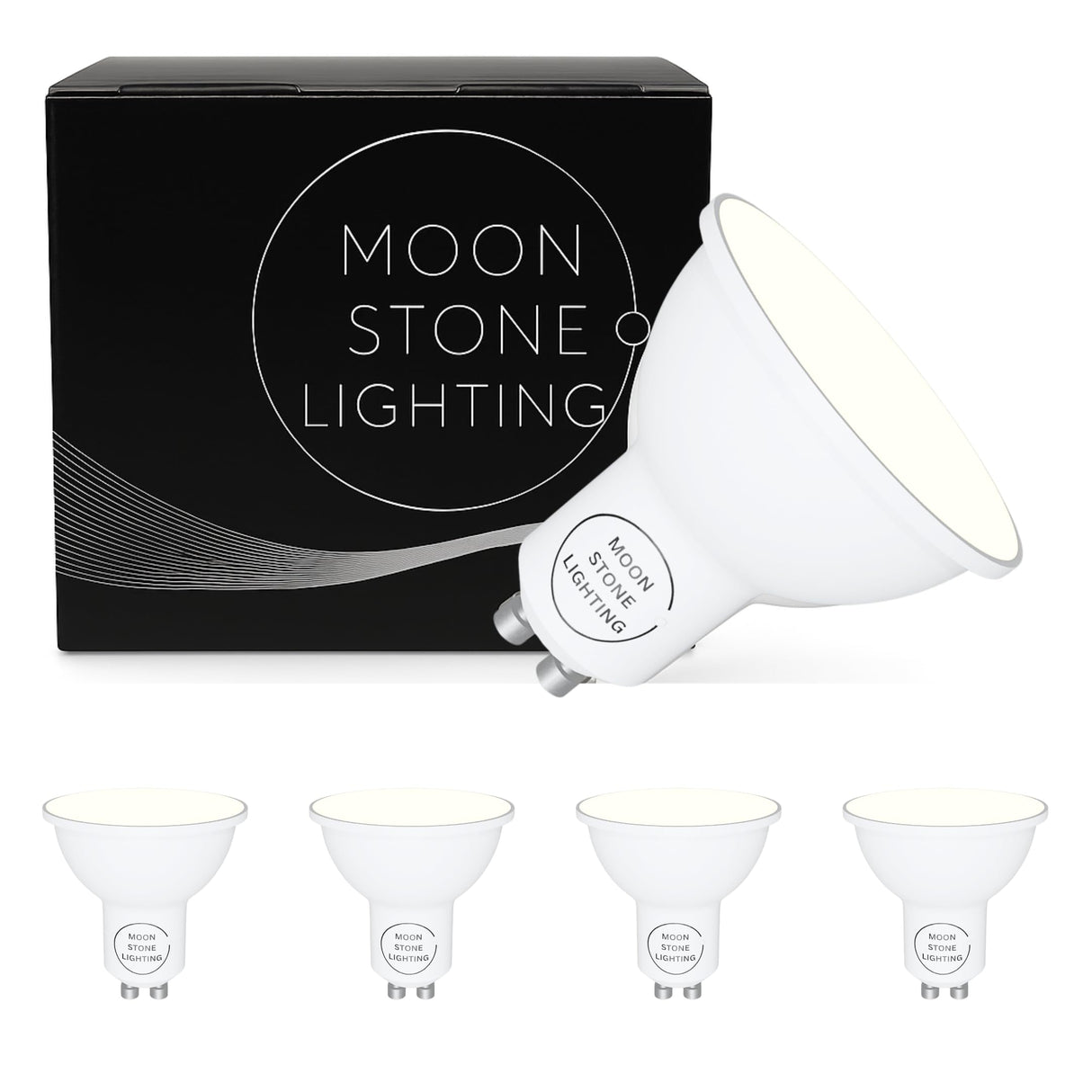 Moonstone Lighting LED GU10 Bulbs, Warm White, 6W, 510 Lumens, Non-Dimmable, Pack of 5