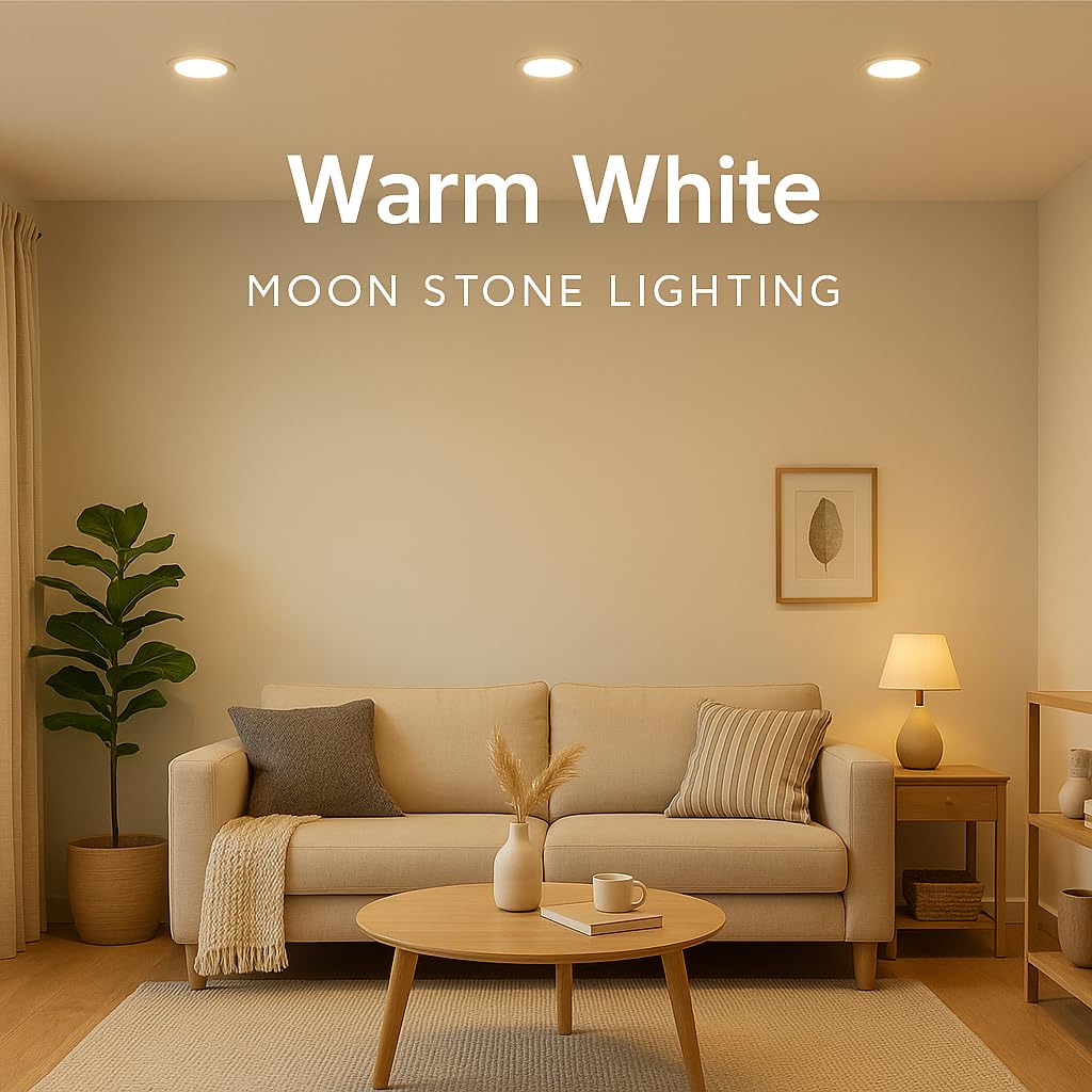 Moonstone Lighting LED GU10 Bulbs, Warm White, 6W, 510 Lumens, Non-Dimmable, Pack of 5