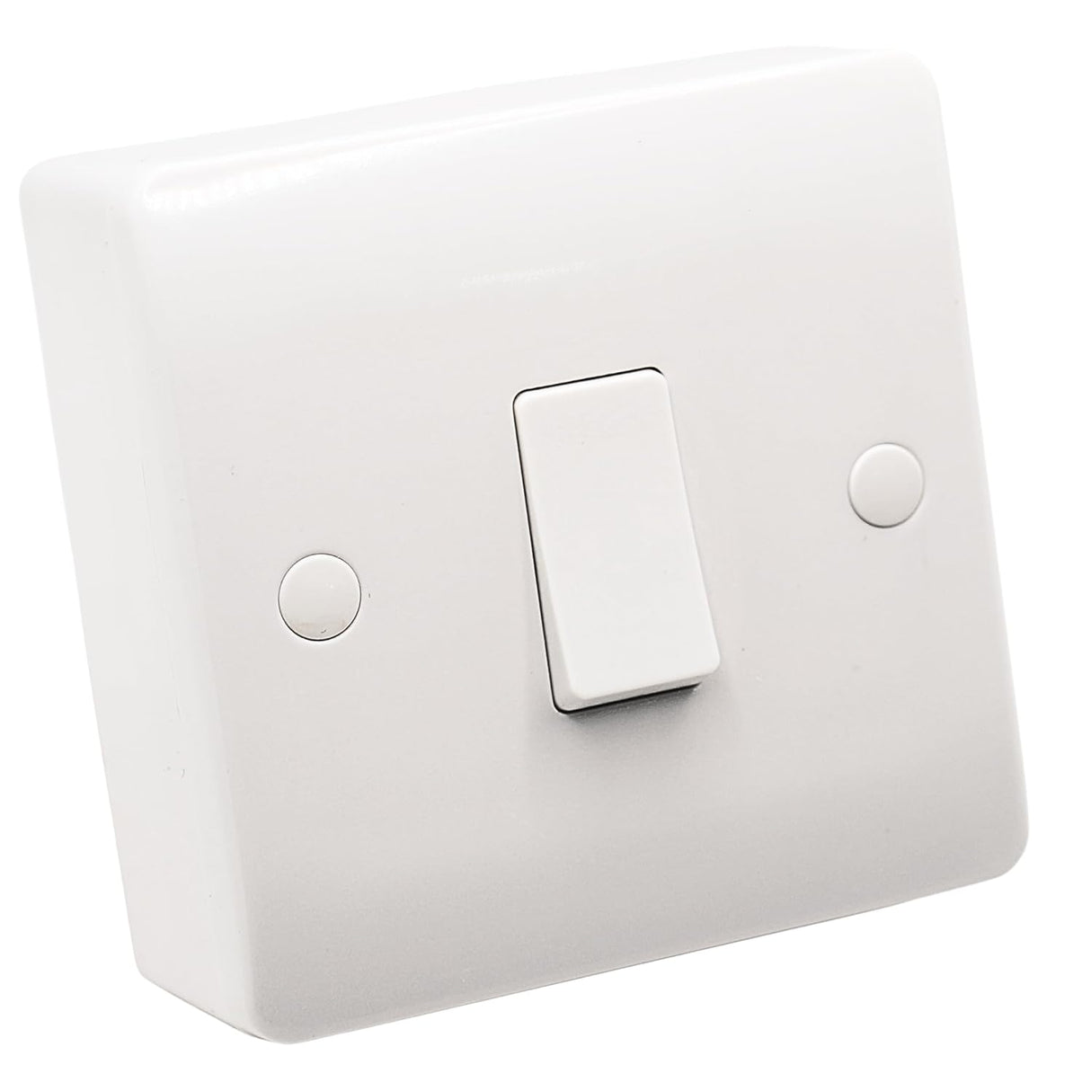 SHP Electical® CONVEX Range White 10A 1 Gang Switch Socket and 25mm Surface Mount Pattress Box