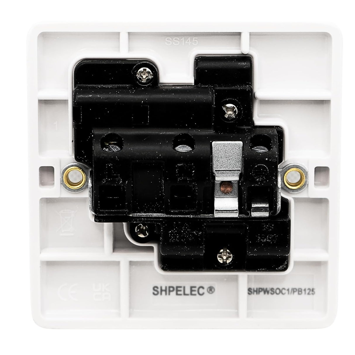 SHP Electical® CONVEX Range White 1 Gang Switched Socket and 25mm Surface Mount Pattress Box