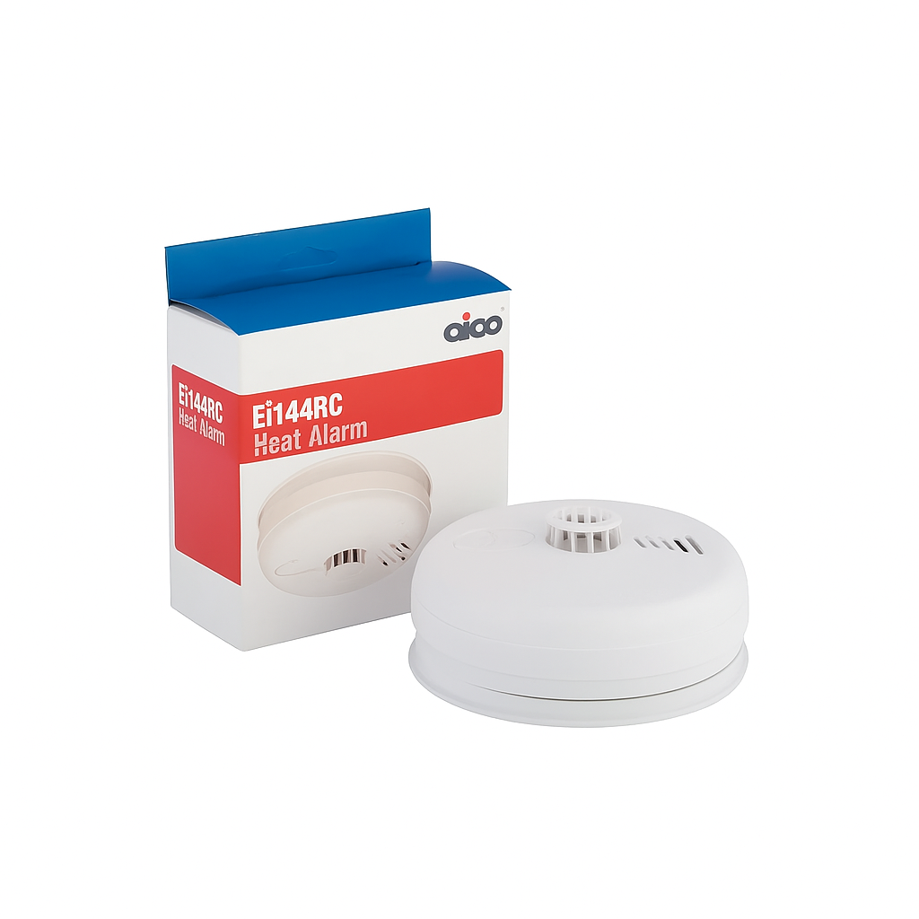 Aico Ei144RC Heat Alarm – Mains Powered with 9V Battery Back-Up