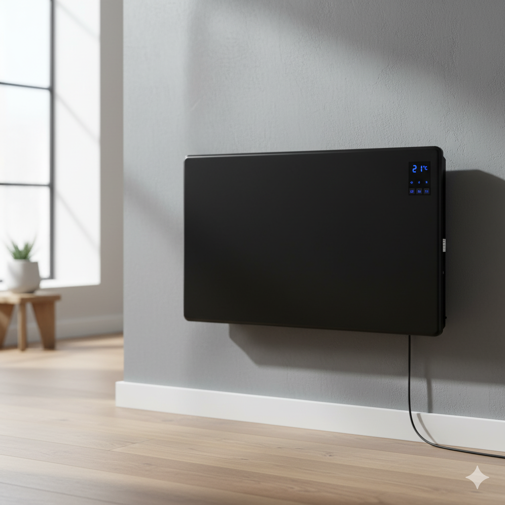 AIRMASTER BLACK PANEL HEATER - 2000W - WITH DIGITAL DISPLAY