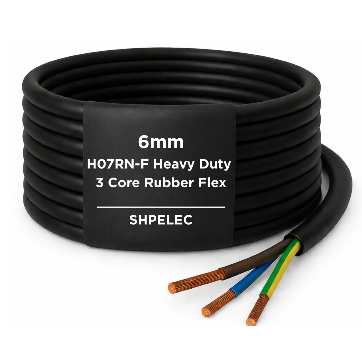H07RN-F Rubber Flexible Power & Control Cable – 3 Core Heavy-Duty Mains Cable (Multiple Sizes)