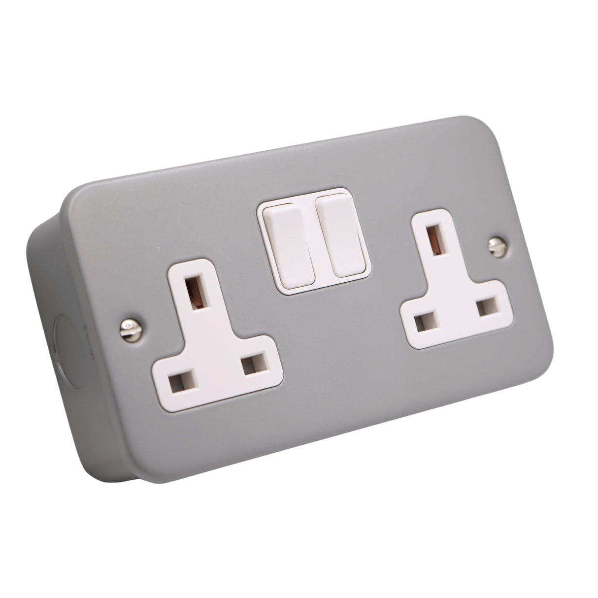 SH|P Metal Clad 2 Gang 13A Double Pole Switched Socket