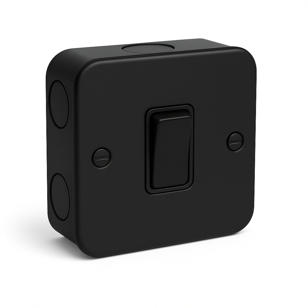 SH|P Matt Black Metal Clad 1 Gang 10A 2 Way Switch – Stylish & Durable Light Switch