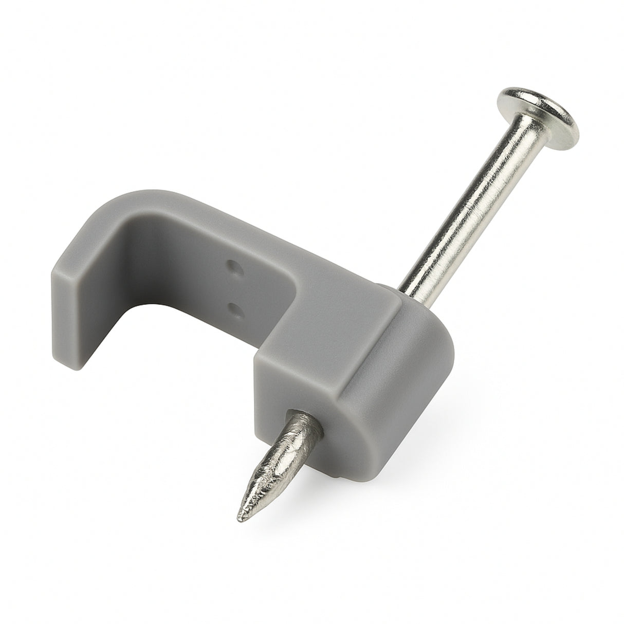 100 Pack Grey Cable Clips – 2.5 mm Flat Single / Twin & Earth Cable