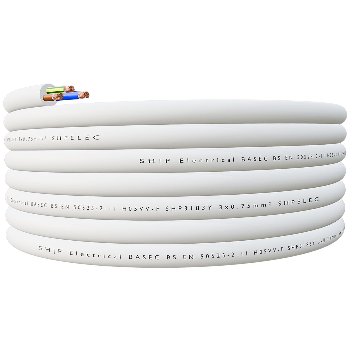 3183Y 3-Core Flexible Cable 0.75mm – White | SHPELEC®