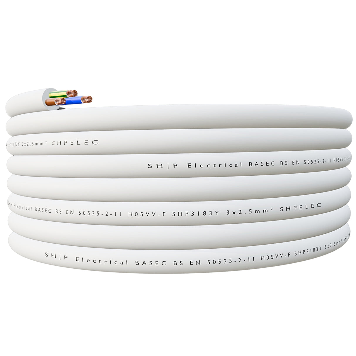 3183Y 3-Core Flexible Cable, White, 2.5 mm – Durable Electrical Flex – SHPELEC®