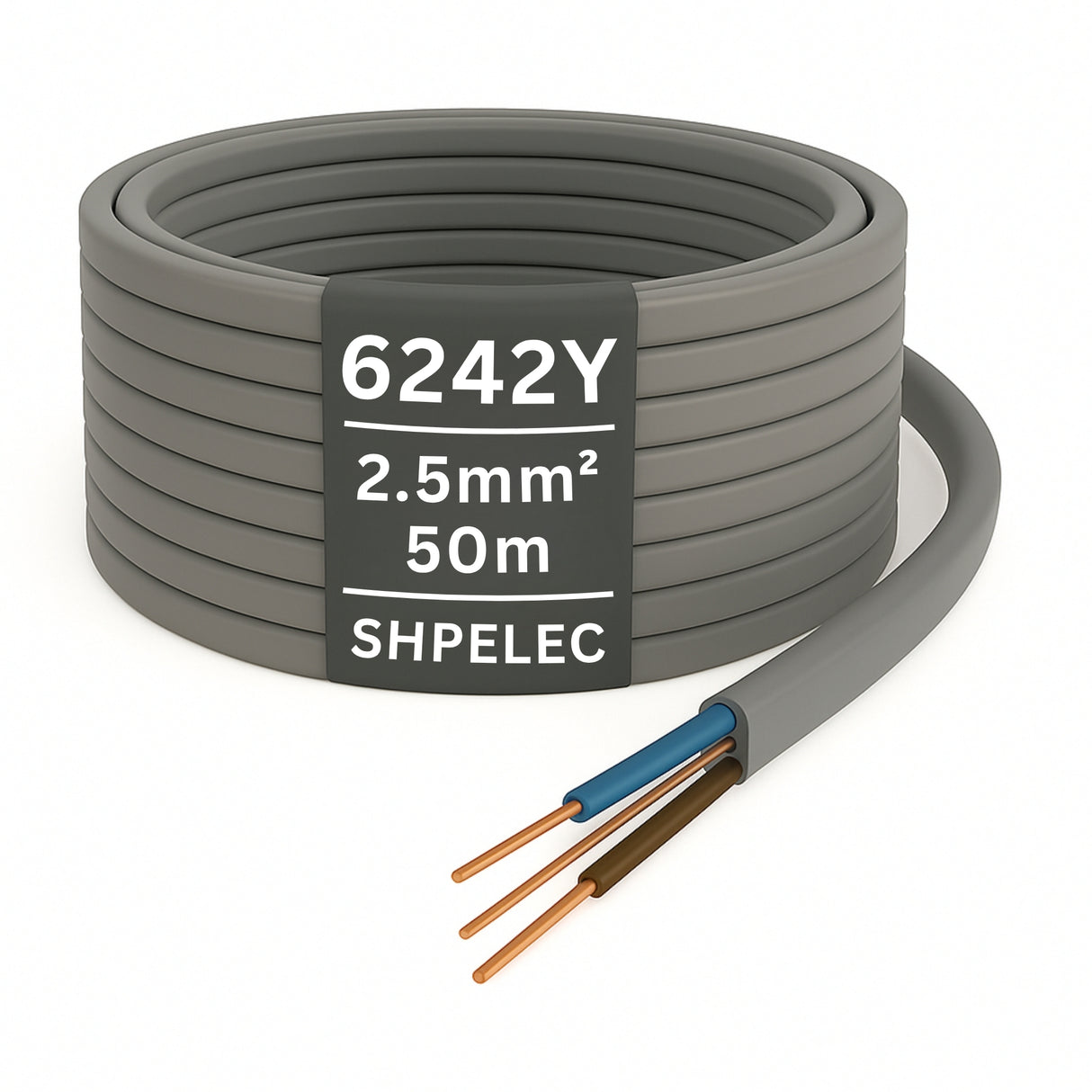 6242Y Twin and Earth Cable 2.5mm – Solid Core, BS EN 50525 | SHPELEC® UK