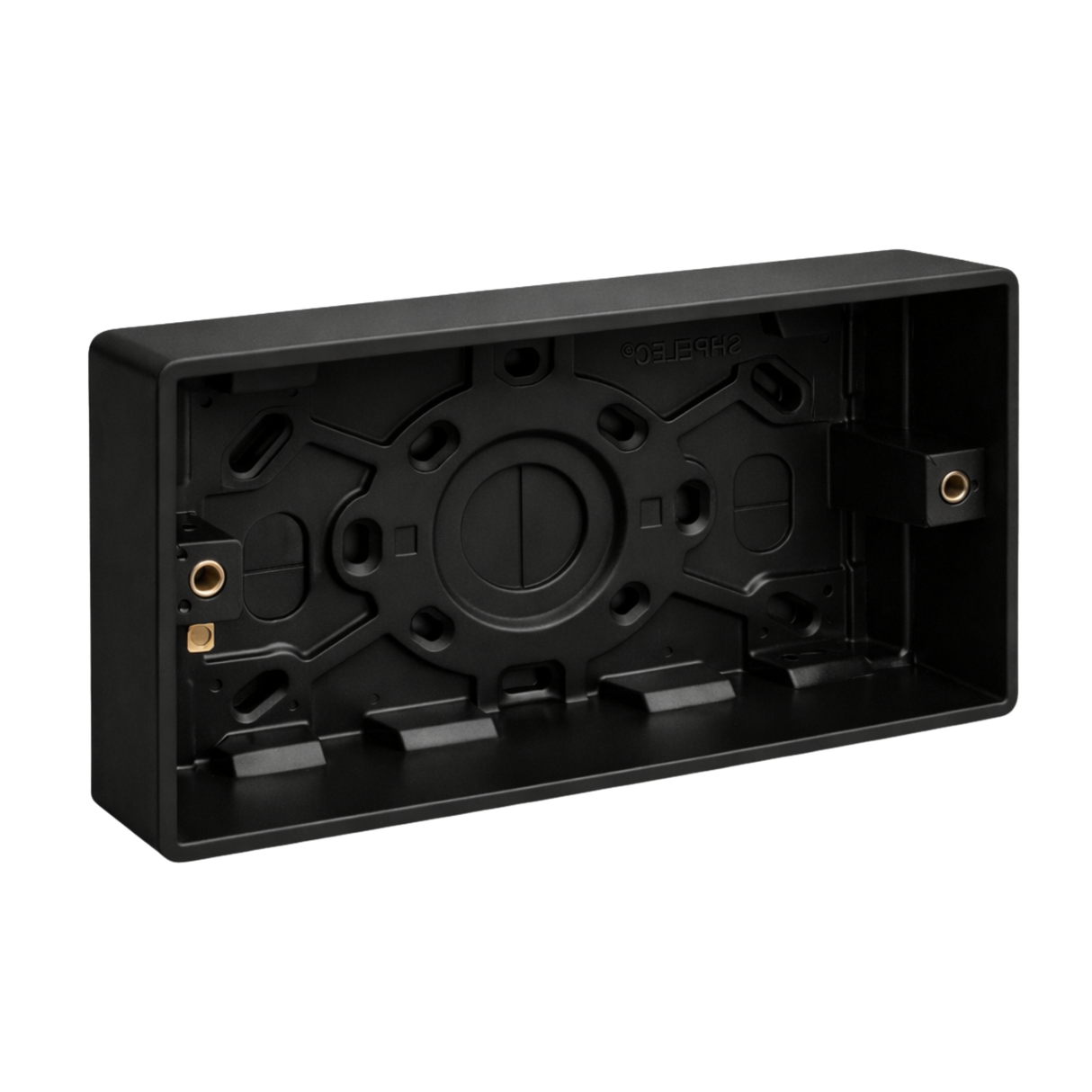 SH|P® 2 Gang Switched Socket – Matte Black, 13A, USB A+C Fast Charge (15W) + 35mm Back Box