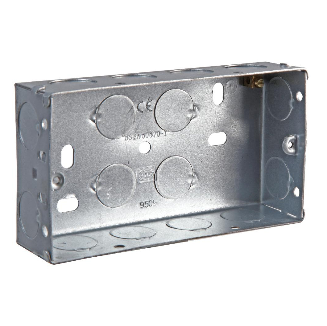 Metal Flush Mount Box 2 Gang 35mm - 5 PACK