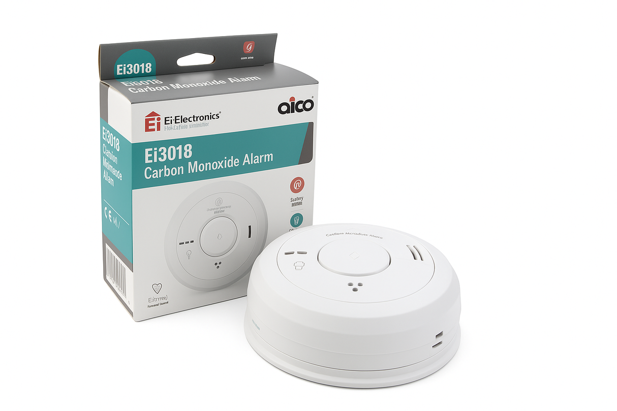 Aico Ei3018 Carbon Monoxide Alarm – Mains Powered with 10-Year Life