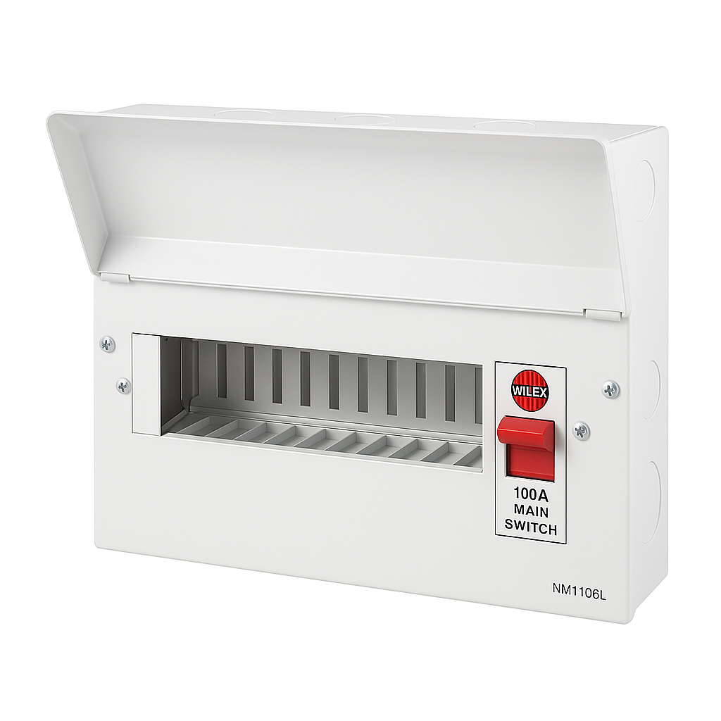 Wylex NM1106L 11-Way Metal Consumer Unit (100A Main Switch)