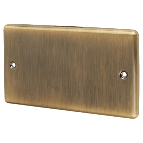 Eurolite Enhance Decorative 2 Gang Blanking Plate - Antique Brass