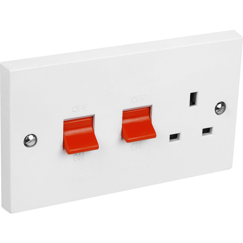 Axiom 45A DP Cooker Unit 45A DP Switch & 13A Socket Neon