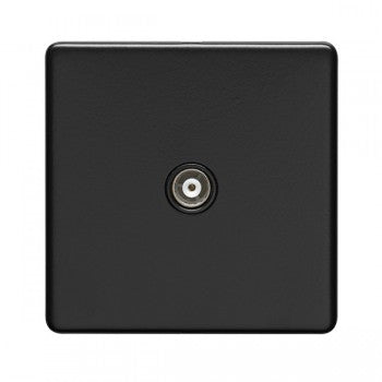 1 Gang Isolated Tv Flat Concealed Matt Black Plate Black Interior