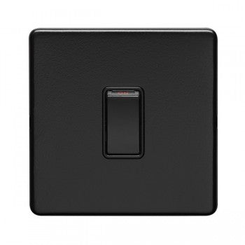 1 Gang 20Amp Dp Switch Flat Concealed Matt Black Plate Black Rocker