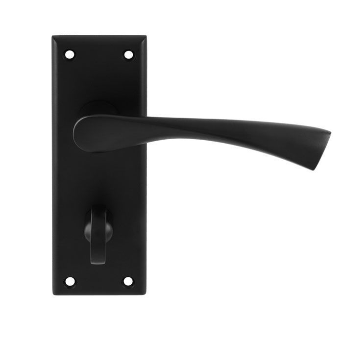 Serozzetta Venti Lever on Bathroom Backplate - Matt Black