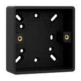 SH|P® Black Surface Mount Pattress Box – 1 & 2 Gang, 25mm / 35mm Depth (BS 5733 Compliant)