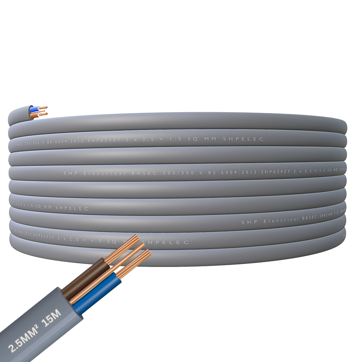 6242Y Twin and Earth Cable 2.5mm – Solid Core, BS EN 50525 | SHPELEC® UK