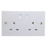 SHPELEC® Double Switched Socket with Wifi, Smart Home Control Power Socket, Works with Alexa Amazon Echo & Google Home Compatible 2 Gang 13Amp White Moulded