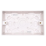 SHP Electical® CONVEX Range White 2 Gang Switched Socket and 25mm Surface Mount Pattress Box