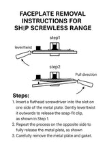 SH|P Matt Black Screwless 2 Gang 2 Way Switch – 10A, Ultra Slim 4mm Thin Plate, Modern Metal Light Switch