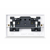 SHPELEC white double switched plug socket