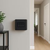 SH|P Matt Black Screwless 3 Gang 2 Way Switch – 10A, Ultra Slim 4mm Thin Plate, Modern Metal Light Switch