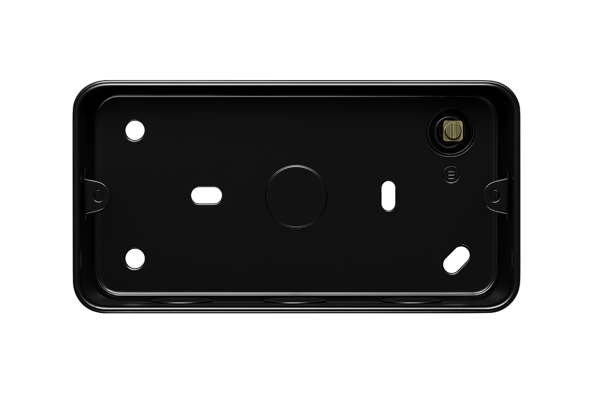 SH|P® Metal Clad Matt Black 2 Gang with Back Box -  13A Double Socket