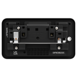 SH|P® Metal Clad Matt Black 2 Gang with Back Box -  13A Double Socket