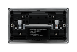 Double Switched Socket with USB-C + USB-A – 15W Fast Charge SH|P®  – Screwless Matt Black Metal Faceplate (13A, 2 Gang)