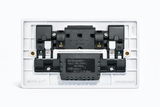 SHPELEC® White 2 Gang Switched Socket with Dual USB-C Ports | Round Edge | 13A | 5V 3.1A Per Port | BS 1363