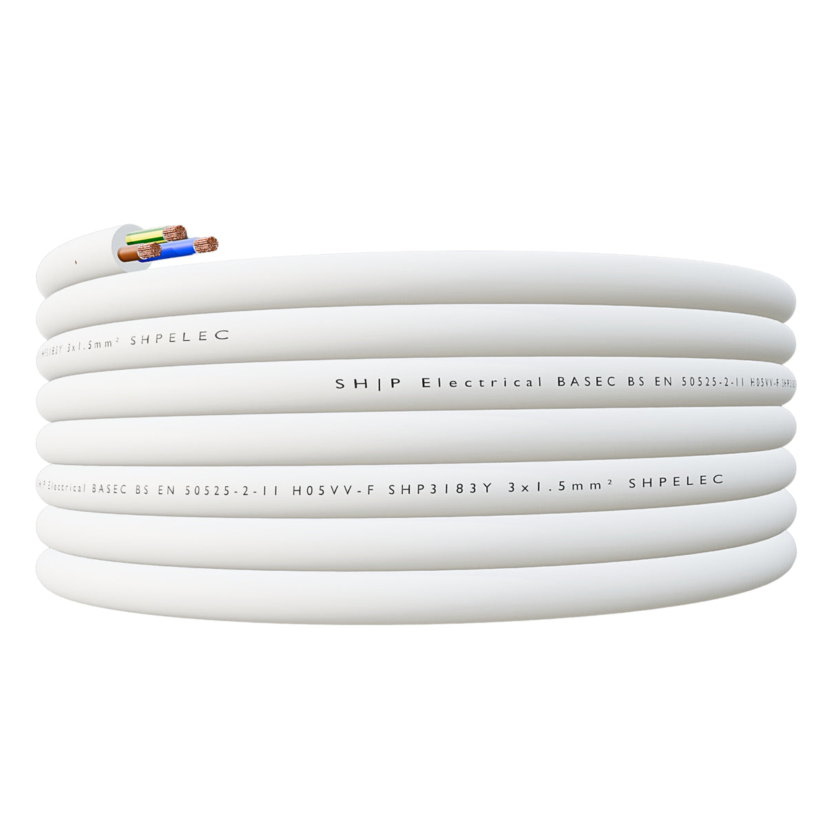 SHPELEC® 3183Y 3 Core Flexible Cable White - 1.5mm