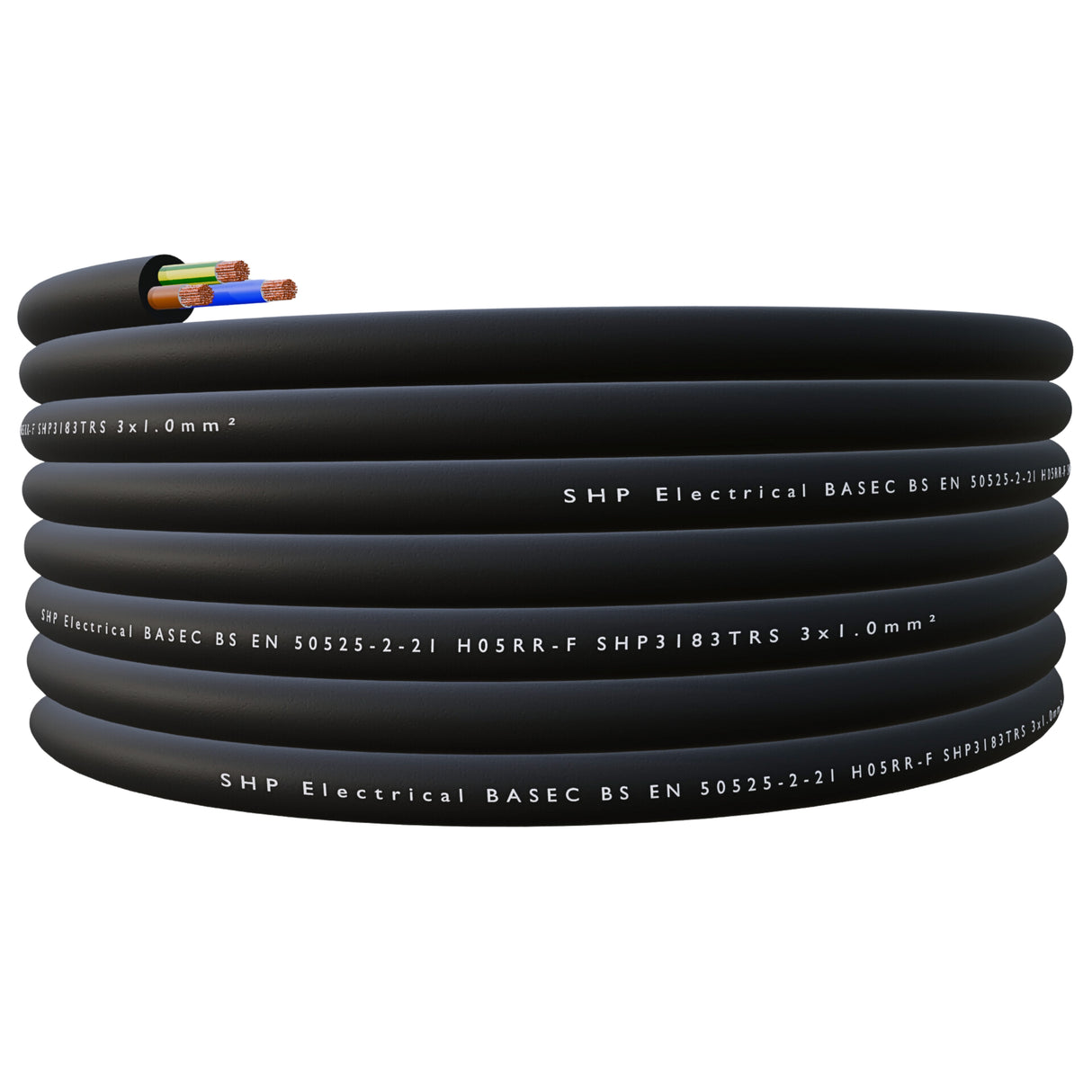 SHPELEC® H05RR-F 3 Core Flexible Rubber Cable - 1.0mm