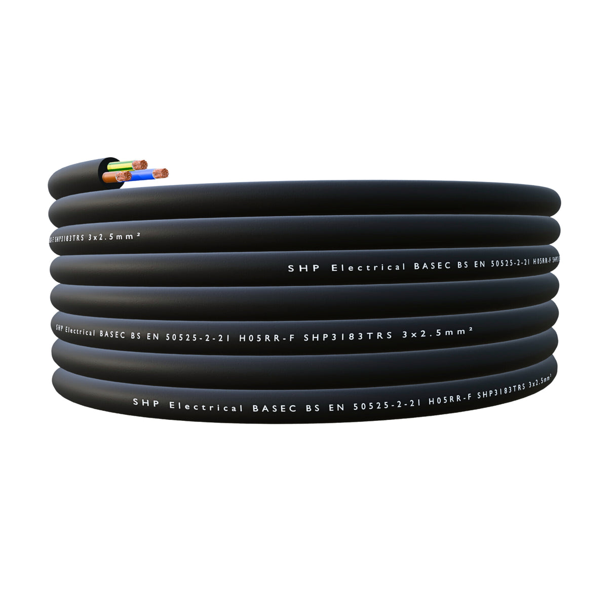 SHPELEC® H05RR-F 3 Core Flexible Rubber Cable - 2.5mm