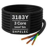 SHPELEC® 3183Y 3 Core Flexible Cable Black - 1.0mm