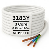 SHPELEC® 3183Y 3 Core Flexible Cable White - 0.75mm