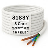 SHPELEC® 3183Y 3 Core Flexible Cable White - 0.75mm