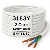 SHPELEC® 3183Y 3 Core Flexible Cable White - 1.0mm