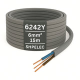 SHPELEC® 6mm Twin & Earth Cable – 6242Y Grey PVC | BASEC Approved |
