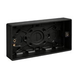 SH|P® 2 Gang Switched Socket – Matte Black, 13A, USB A+C Fast Charge (15W) + 35mm Back Box