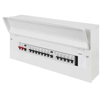 Rcd Splitboard MK SENTRY 10 Way Metal Dual Split RCD Consumer Unit 63A RCDs c/w 10 MC ...