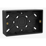 SH|P® Black Surface Mount Pattress Box – 1 & 2 Gang, 25mm / 35mm Depth (BS 5733 Compliant)