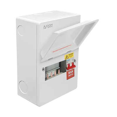 Axiom Vault Metal Consumer Unit 6 Way with 100A Main Switch