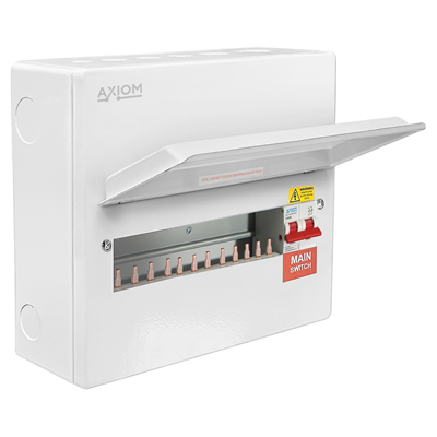 Axiom Vault Metal Consumer Unit 14 Way with 100A Main Switch