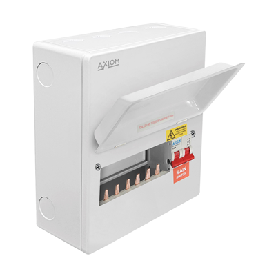 Axiom Vault Metal Consumer Unit 8 Way with 100A Main Switch