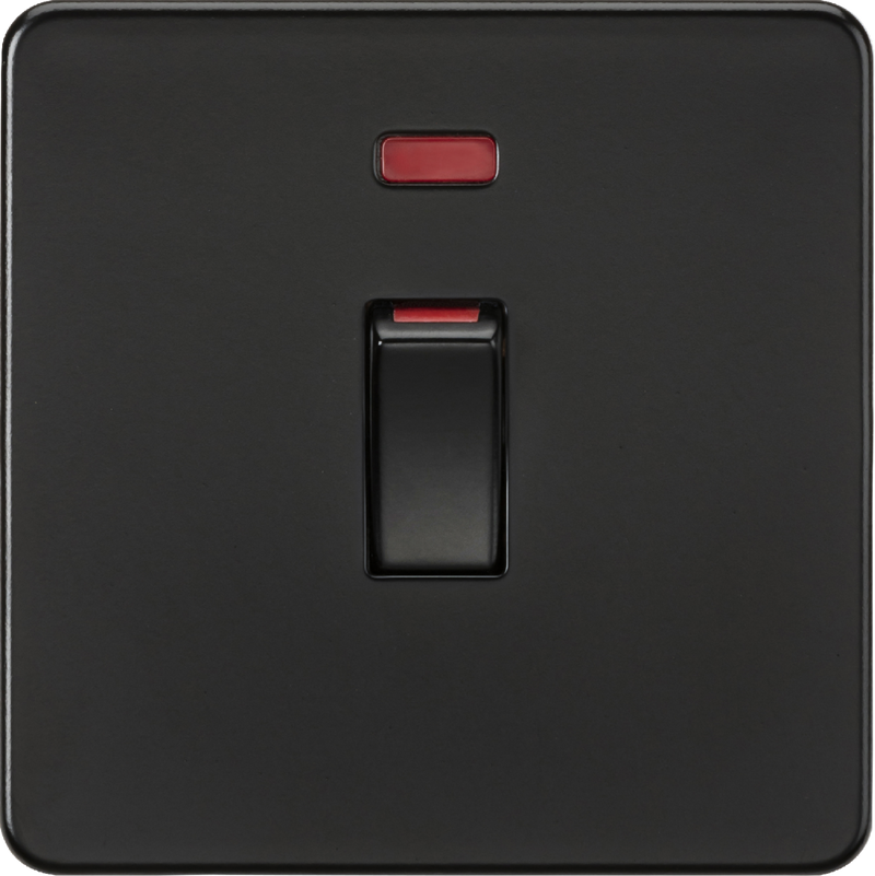 45A 1G DP switch with neon - matt black